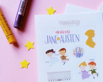 Pride and Prejudice stickers for planners or scrapbooking