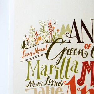 Anne of Green Gables poster, characters and places in handlettering 12,60 x 18,10 image 4