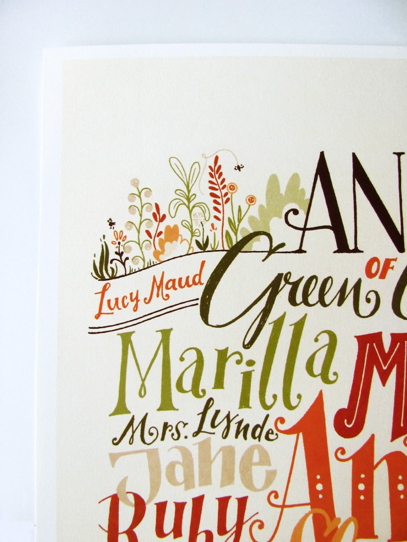 Anne of Green Gables poster, characters and places in handlettering 12,60 x 18,10 image 4