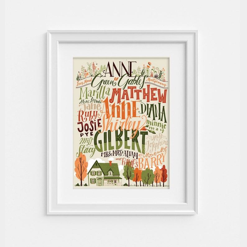 Anne of Green Gables poster, characters and places in handlettering 12,60 x 18,10 image 2