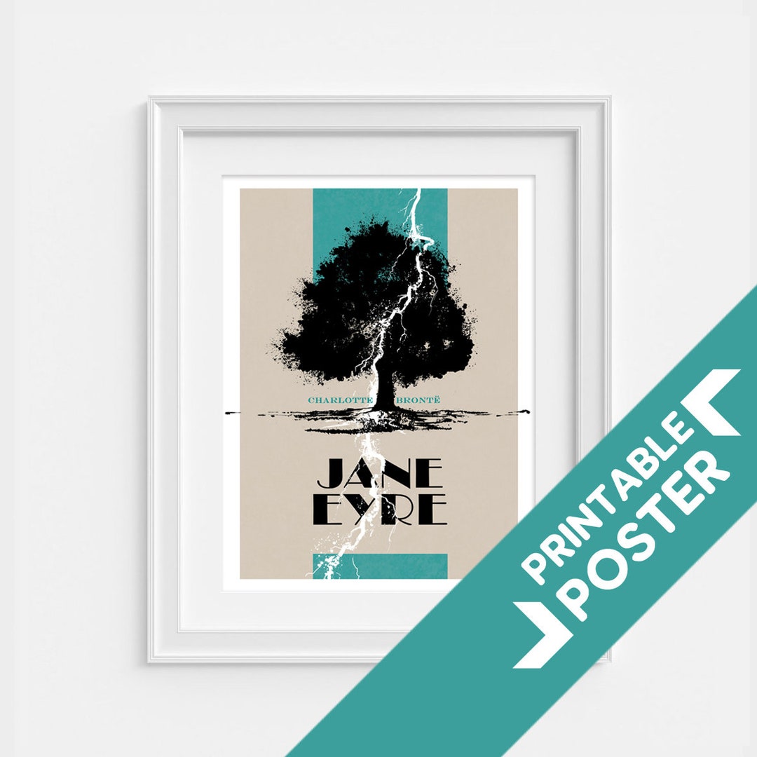 Jane Eyre Poster Charlotte Bronte Lightning Dowloadable - Etsy