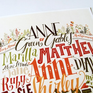 Anne of Green Gables poster, characters and places in handlettering 12,60 x 18,10 image 3