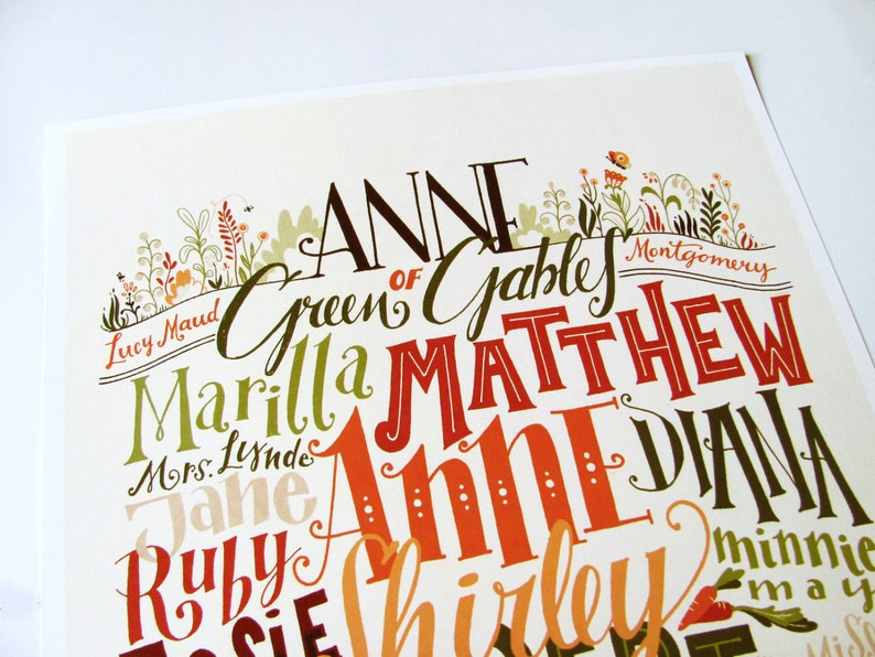 Anne of Green Gables poster, characters and places in handlettering 12,60 x 18,10 image 3