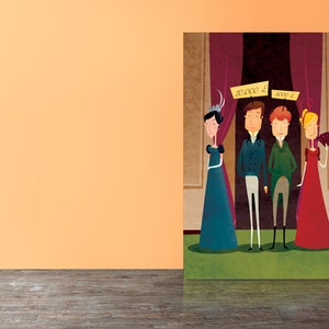 Orgoglio e pregiudizio: cartoline (set di 5) - Darcy e Bingley arrivano al ballo di Meryton
