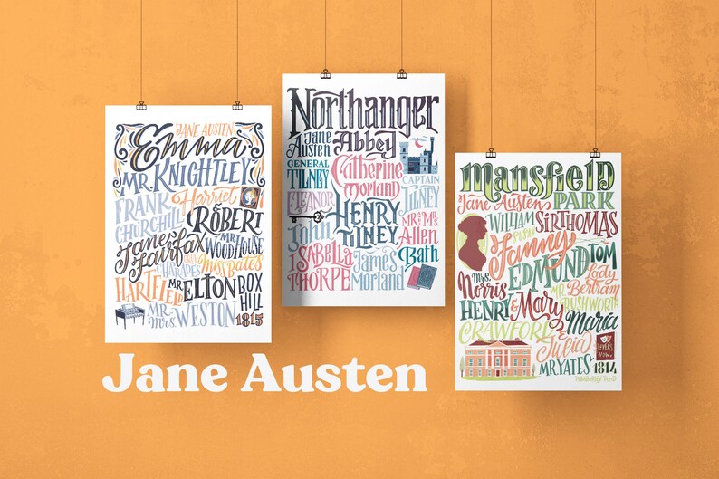 Set of three Jane Asuten posters: Pride and Prejudice, Persuasion, Sense and Sensibility image 7