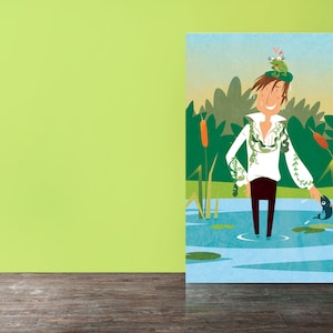 Jane Austen - cartoline di Mr Darcy che emerge dal laghetto di Pemberley (set di 5)
