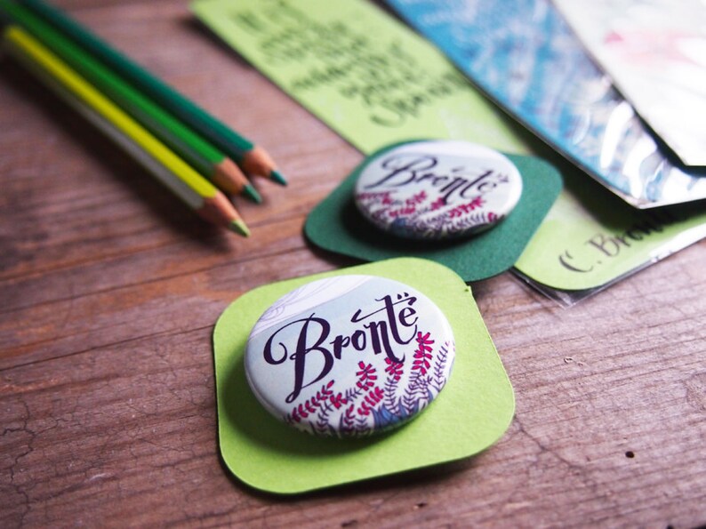 Bronte pin, illustrated button image 2