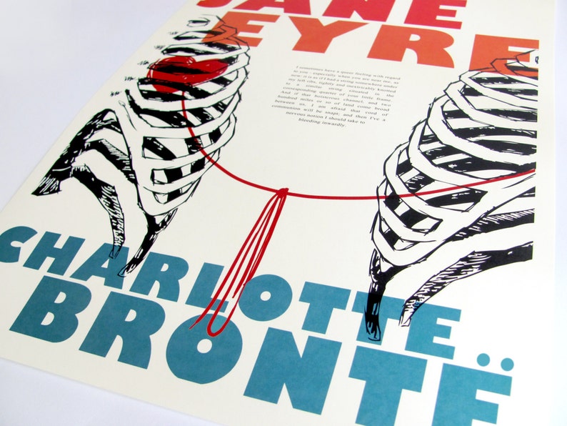 Jane Eyre Quote A String Tied Here Under My Left Rib Print Etsy UK