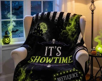 Spooky Halloween Flannel Throw Blanket Custom Halloween before Christmas Personalized Gift Cozy Home Bedding Decor