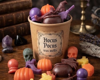 3.5oz container  Hocus Pocus Witch wax melts Halloween  Sanderson Sisters  fall autumn harvest Highly Fragrant Long Lasting wax tarts