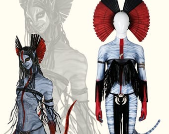 Costume de chef du clan Varang Ash, ensemble de costume d'Halloween Avatar Feu et Cendre