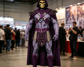 Disfraz completo de Skeletor para cosplay, atuendo completo de Masters of the Universe, conjunto de cosplay de villano para Halloween.