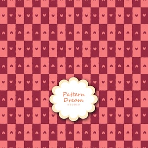 Hearts Seamless Pattern, Red Valentines digital paper, instant download file, heart scrapbook background, pink and red seamless pattern