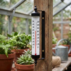 Väggtermometer för utomhusbruk, hängande vintagetemperaturmätare, vattentät dekoration för trädgård, uteplats och balkong