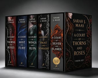 ACOTAR 5-delige boekenset, A Court of Thorns and Roses-boeken, Sarah J. Maas fantasyromantiekcollectie, hardcover boekenset, romantisch cadeau