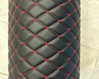 Diamond Stitch Quilted Vinyl Faux Leather | 8mm Foam Backed Automotive Upholstery | 140cm Wide