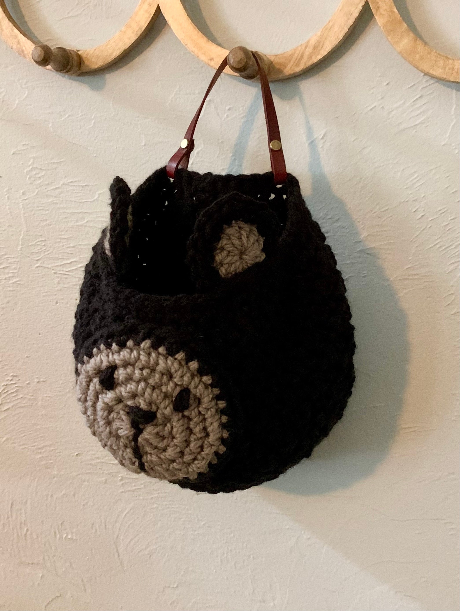 Hanging Crochet Bear Basket / Crochet Baby Basket / Nursery Etsy