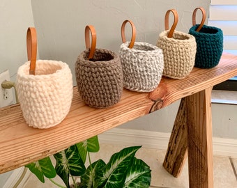 Crochet Basket / Hanging Basket / Camper Decor / Hanging Basket / Tabletop decor / Planter Basket / Camper Basket / Rustic Basket
