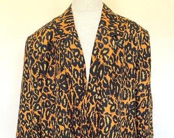 90's Silk Animal Print Lightweight Jacket - Carol Horn Workshop - Size Large