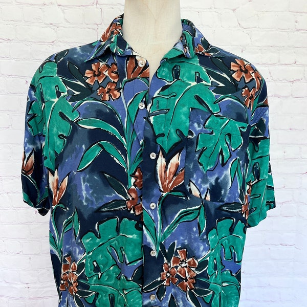 90's Mens Hawaiian Short Sleeve Shirt - Imprint - Size XL