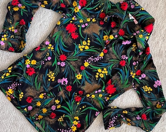 70's Tarvi Funky Floral Blouse - Size Small/Medium