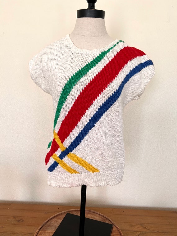 80's Pullover Sweater - Lightweight - Sleeveless … - image 2