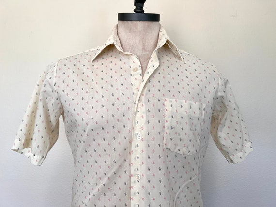 70's Wedgefield - Short Sleeve Shirt - Pale Yello… - image 4