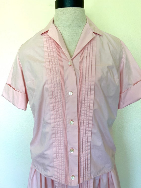 50's Pastel Pink Dress Set - Shirt & Skirt - Grea… - image 3