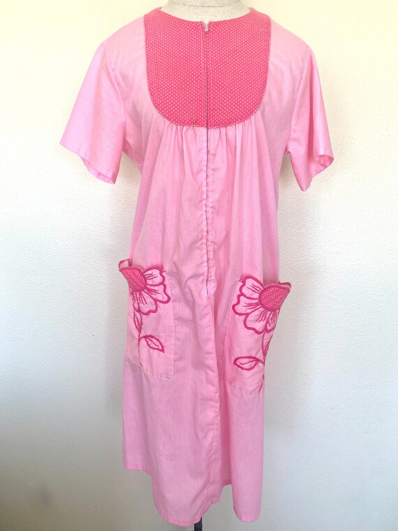 70's Pretty in Pink - Mumu - House Coat - Sears - 