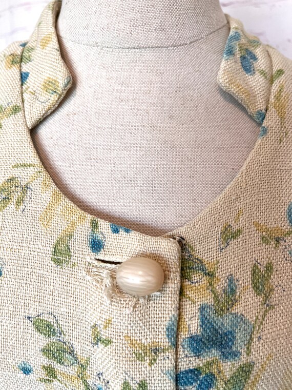 70's Soft Burlap Crop Button Up Blouse - Size Sma… - image 7