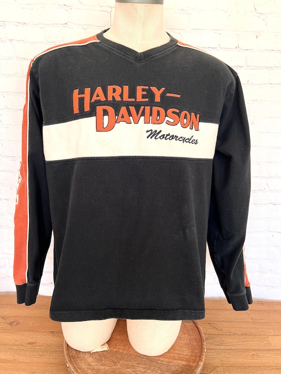 Harley-Davidson V-Neck Pullover Sweatshirt - Size 