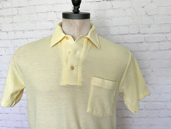 70's Kings Road Mens Yellow Polo - Size Large - S… - image 2