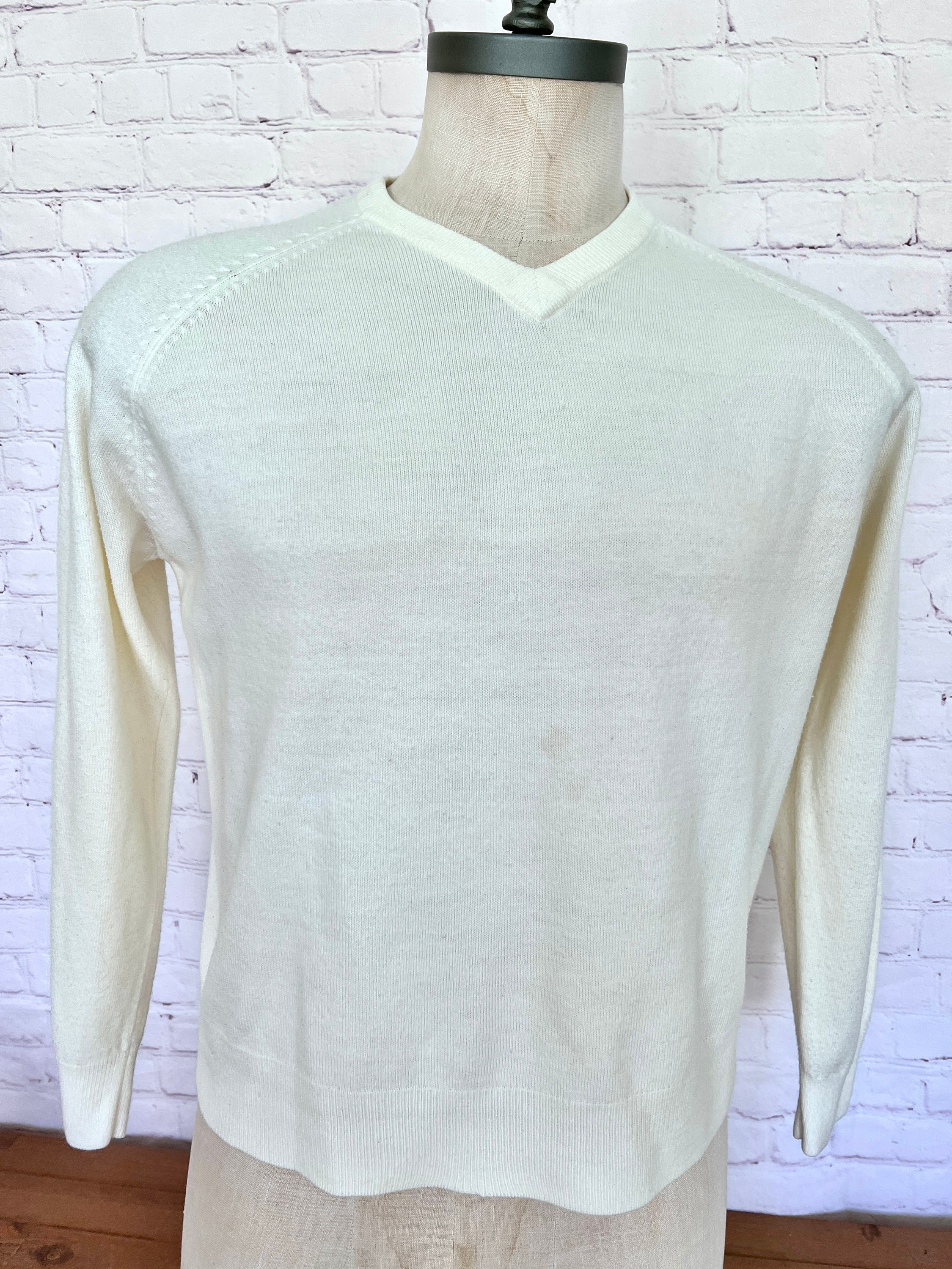 90s Cashmere Vneck Sweater - Unisex - Size Medium - Jack Scotland