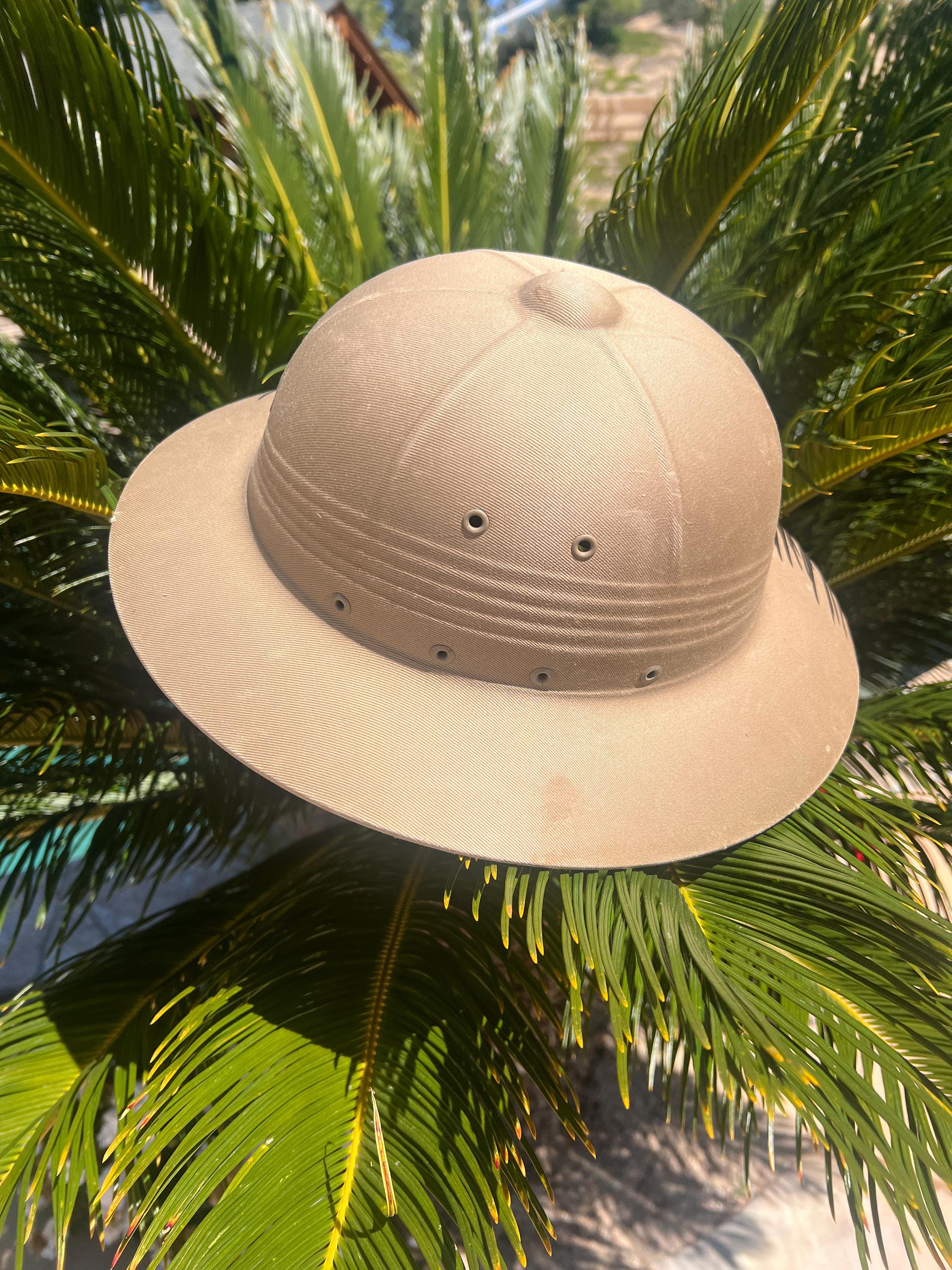 SunFari Vintage Mesh Safari Pith Helmet Tan Adjustable Unisex Vintage Wicker Straw Safari Hat - SUN FARI by Wesco  main image 3