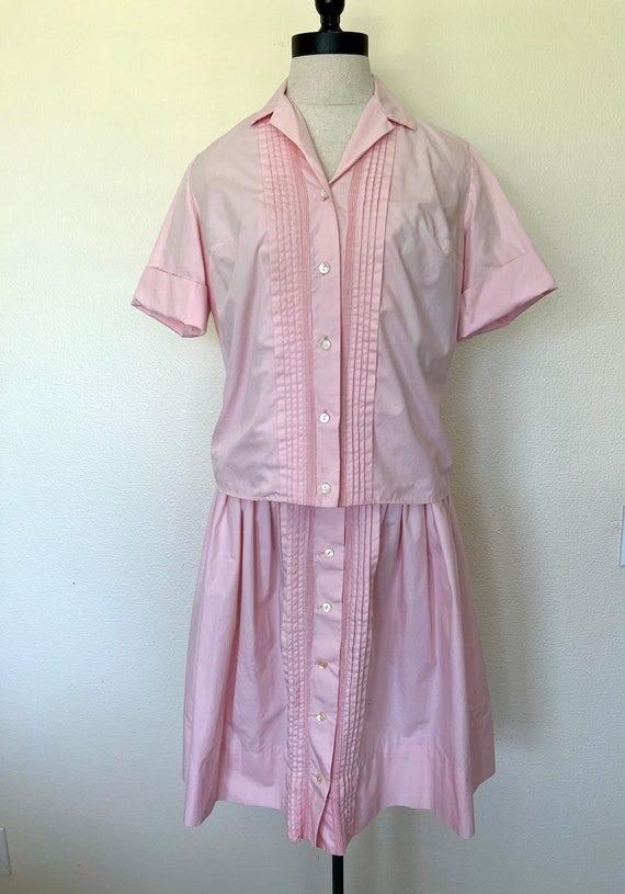 50's Pastel Pink Dress Set - Shirt & Skirt - Grea… - image 2