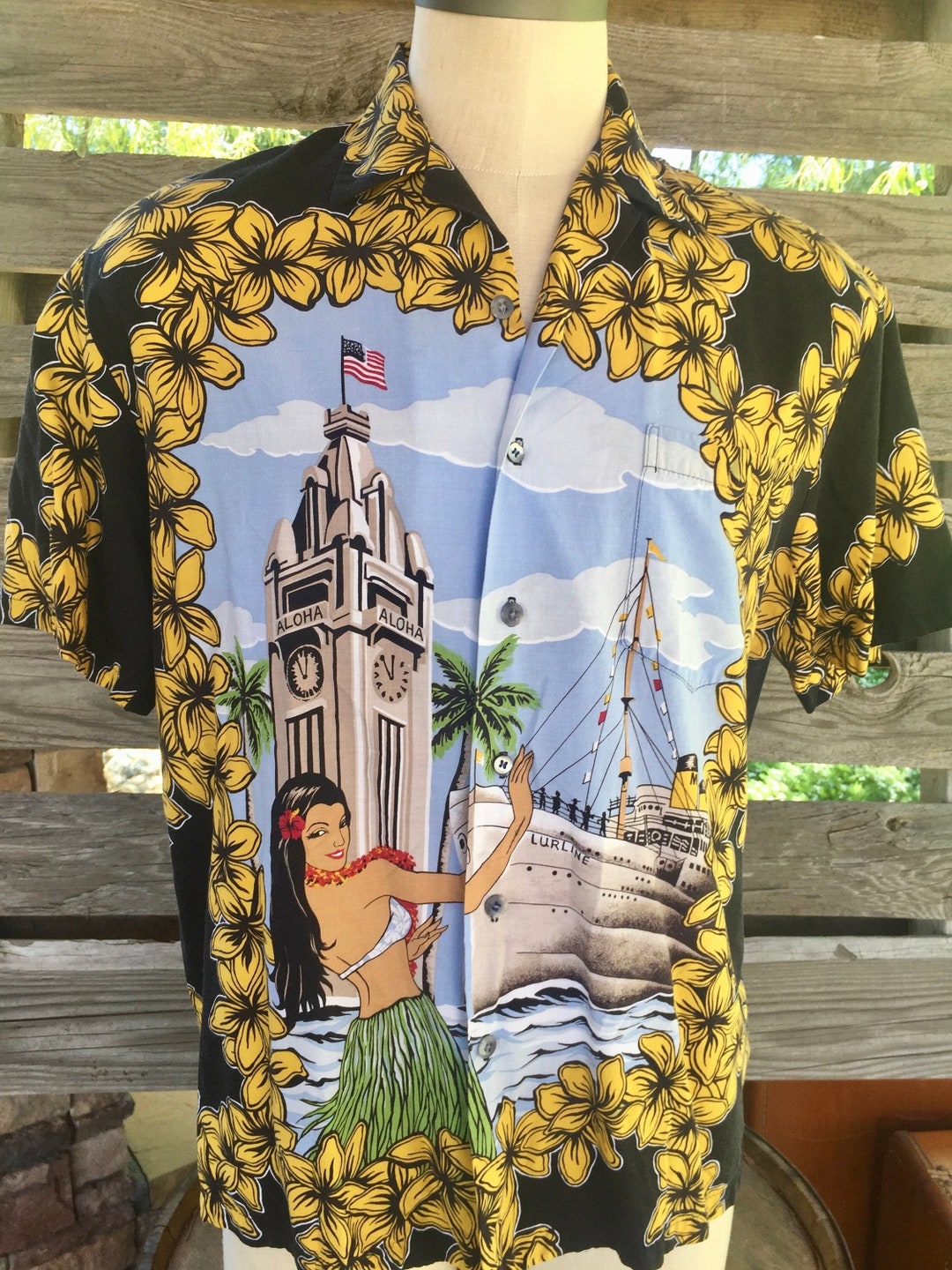 Hawaiian Hula Girl Shirt Kalaheo Size Large Etsy