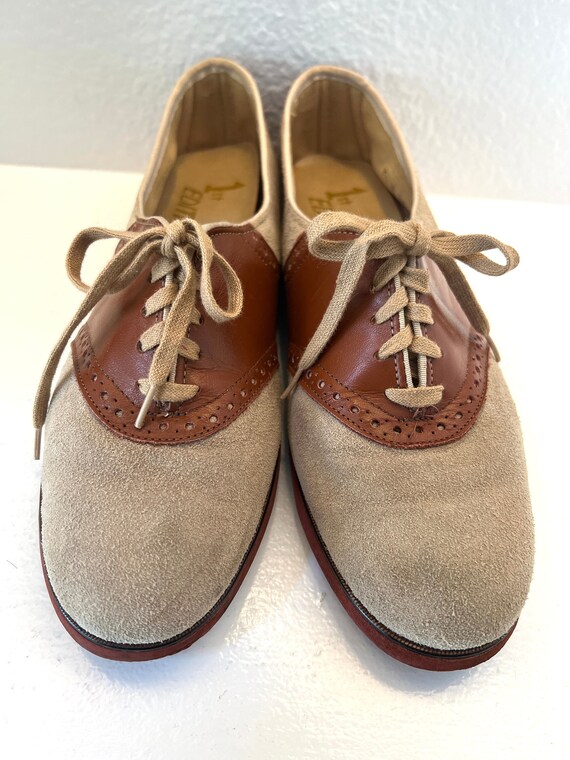 Women's brown and tan saddle shoes Clearance