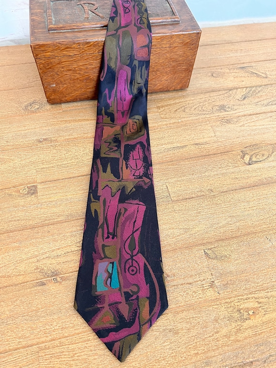 Retro Silk Necktie - Mens - Abstract