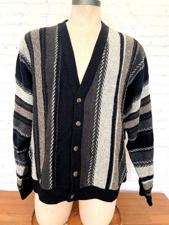 90's Mens Cardigan - Faux Coogi Style - Irvine Par