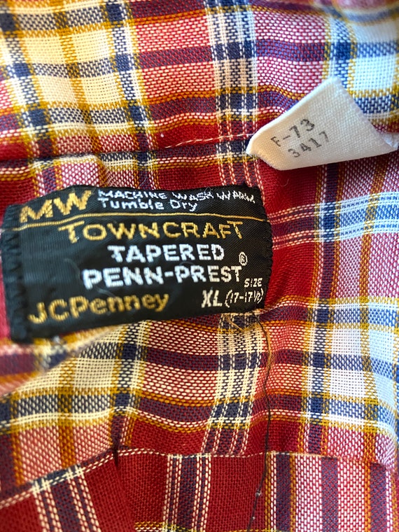 70s Red Plaid Towncraft Jcpenney Mens 