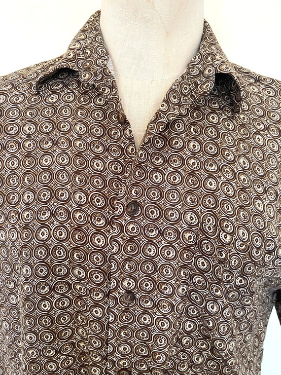 90's Mens Abstract Print - Short Sleeve Shirt  - S