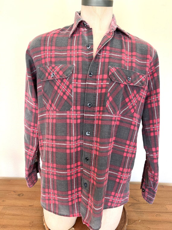 60's Fieldmaster - Flannel Long Sleeve Shirt - Se… - image 1