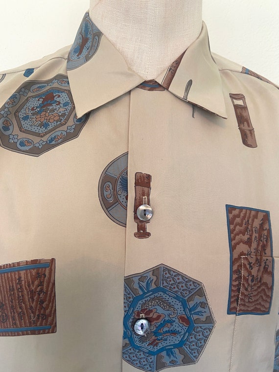 60's Silk - Mens - Unique Print Short Sleeve Shir… - image 4