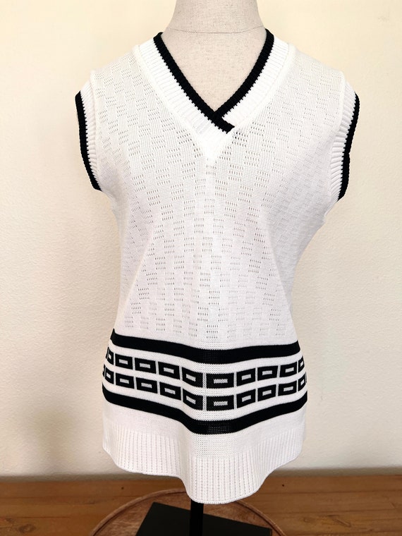 70's Sweater Vest - Collegian of California - Whit