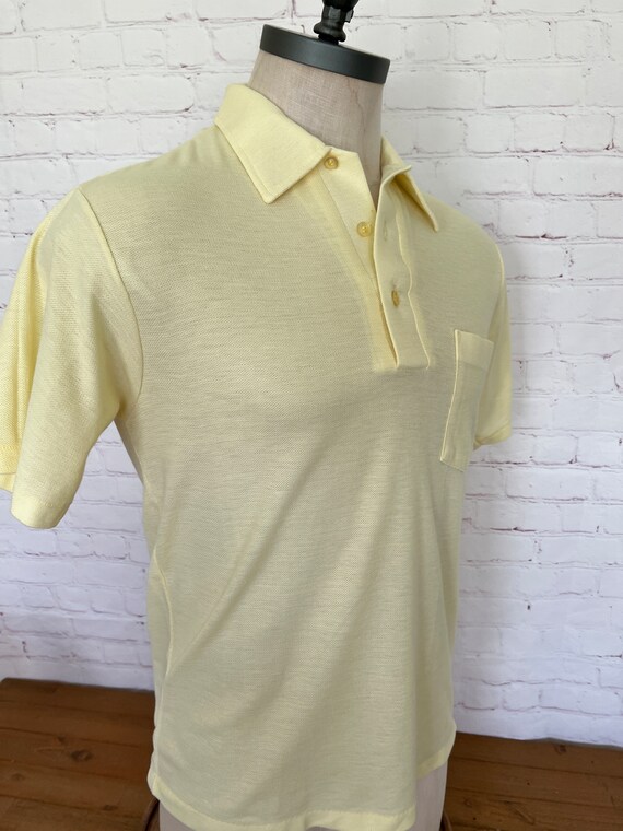 70's Kings Road Mens Yellow Polo - Size Large - S… - image 5