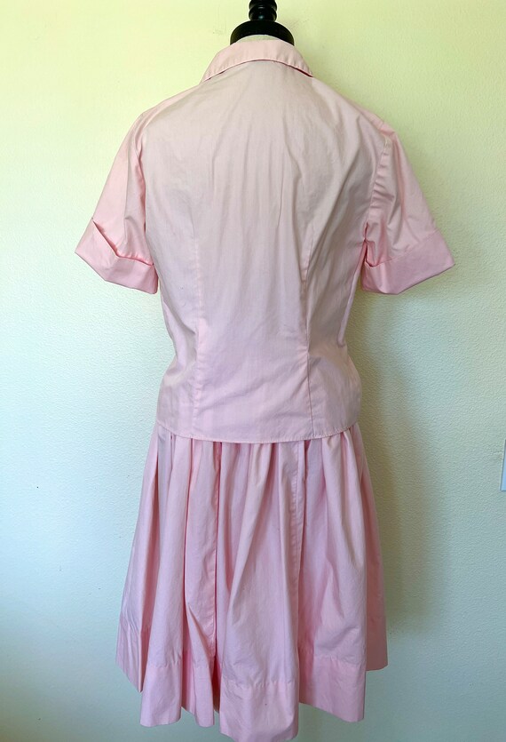 50's Pastel Pink Dress Set - Shirt & Skirt - Grea… - image 6