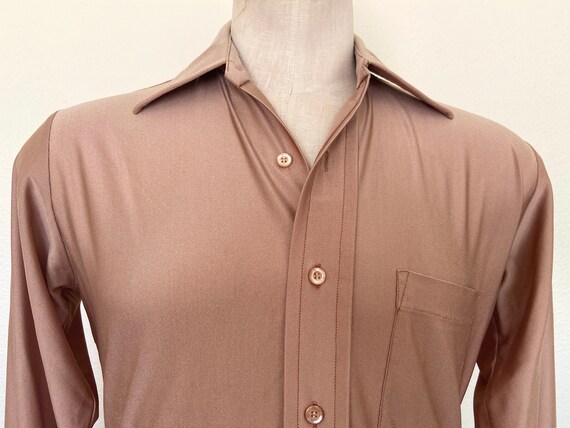 70's May Co.- Mens - Mocha - Long Sleeve Shirt - Size Medium/Large 70's May Co.- Mens - Mocha - Long Sleeve Shirt - Size Medium/Large