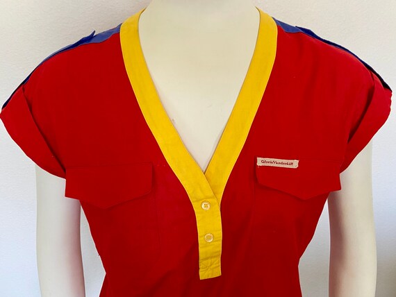 70's Gloria Vanderbilt - Short Sleeve Shirt - Pri… - image 8