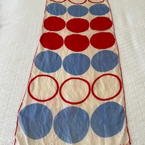 Vintage Echo Scarf - Geometrical Circles - Red White & Blue