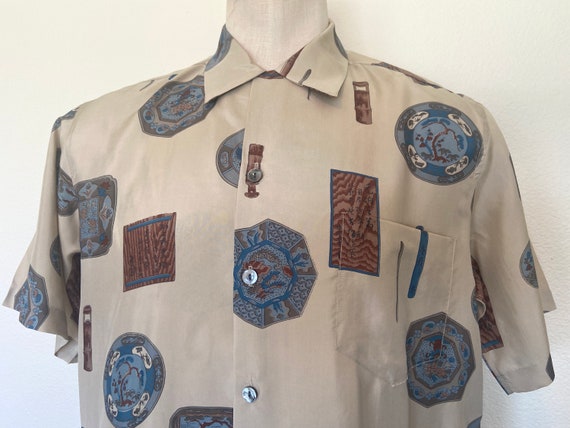 60's Silk - Mens - Unique Print Short Sleeve Shir… - image 2